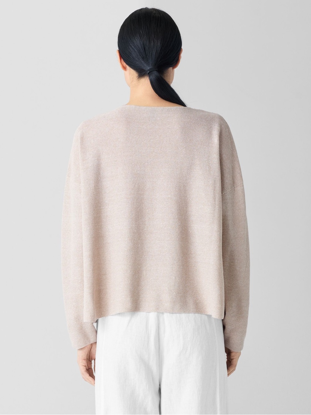 Organic Linen Cotton V-Neck Top - Picture 3 of 7